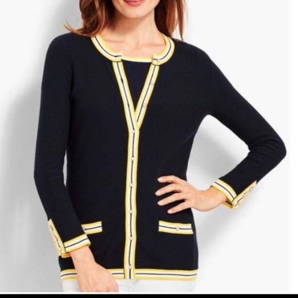 Talbots Navy Blue Button Down Cardigan, Size Mp - Picture 8 of 8